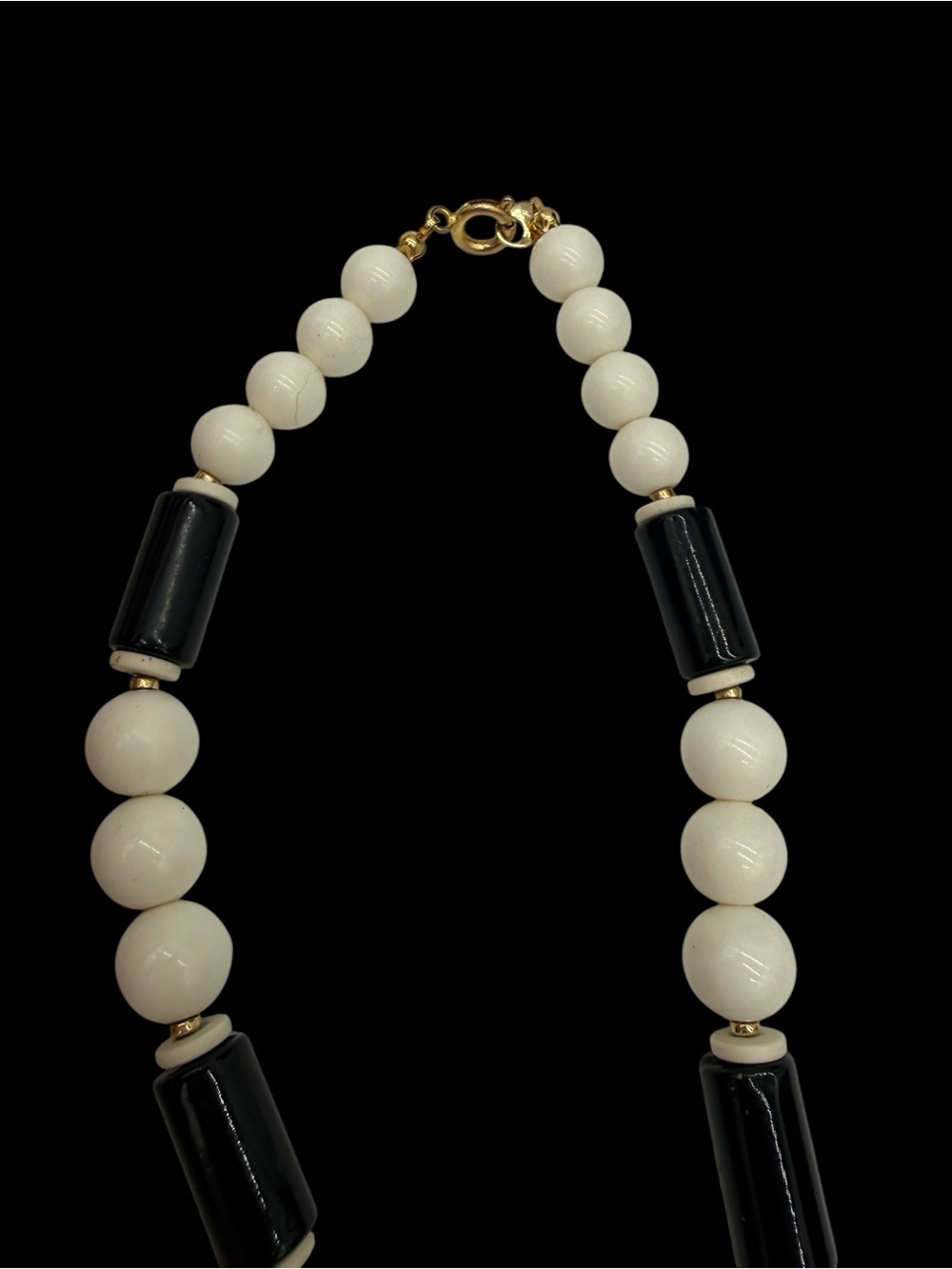 Vintage Japan Art Deco Revival 80s Chunky Statement Necklace Ceramic & Lucite - Picture 9 of 10